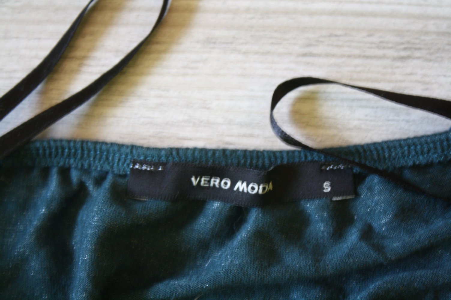 Vero Moda Trägershirt Neckholder Trägertop S 36 Vintage Retro petrolfarben neuwertig