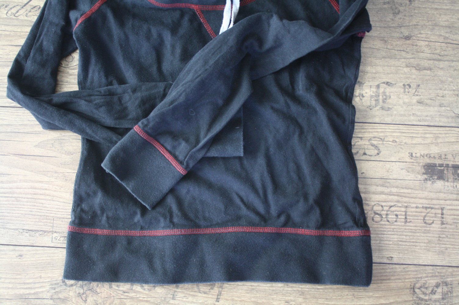 Mauwi Wowie Langarmshirt  Shirt grauschwarz Jerseyshirt schnürbar S 36