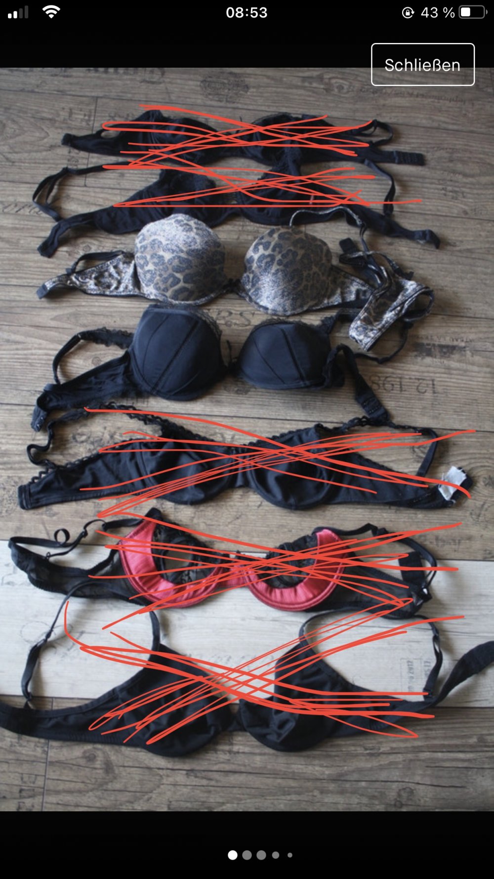  2 BHS Gepolsterte Push Up s Cup 75 C  schwarz und Leo M 38