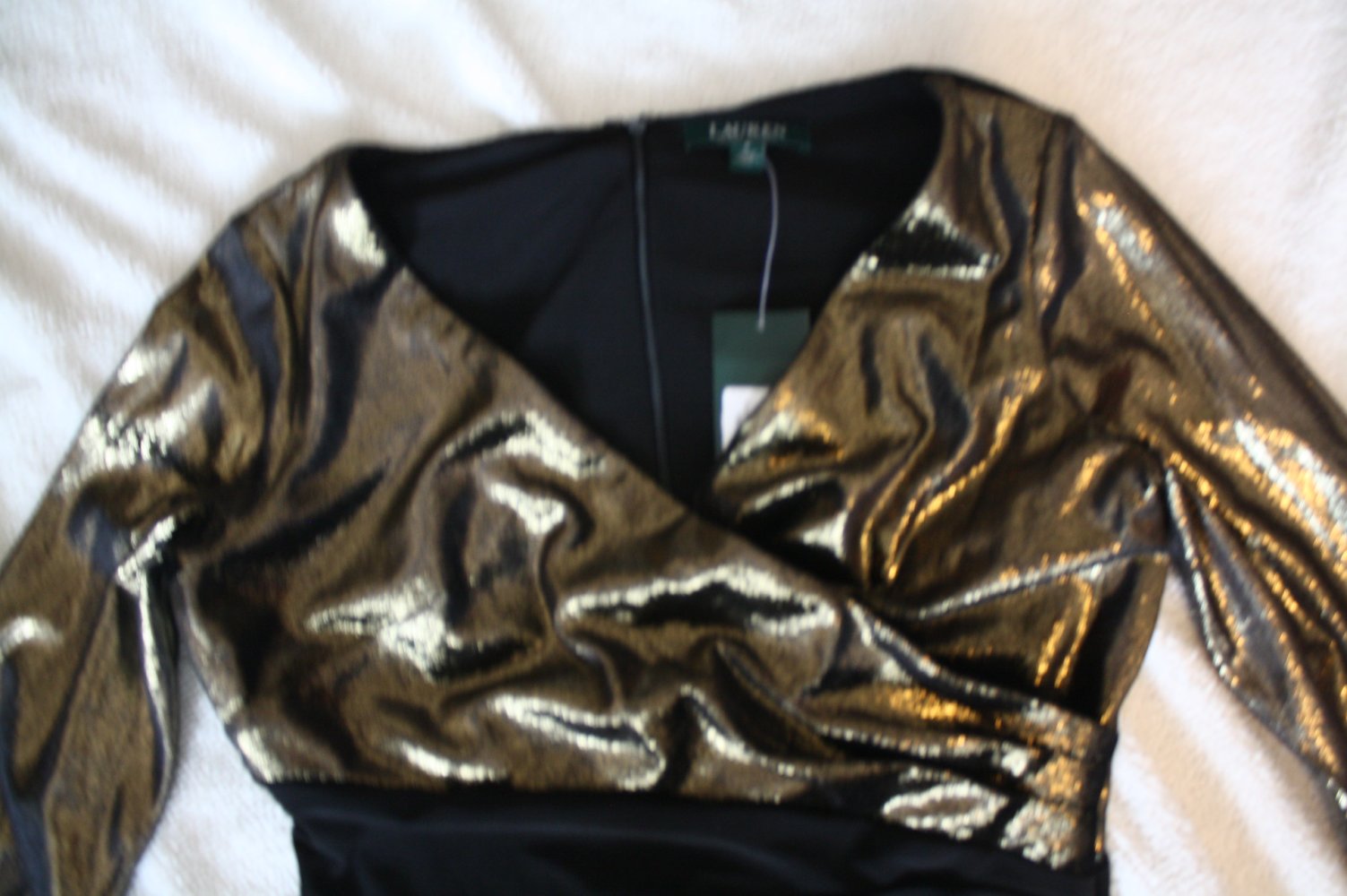 Ralph Lauren Neu/Etikett Abendkleid Luxus Galakleid bodenlang Maxikleid Gold/schwarz 38