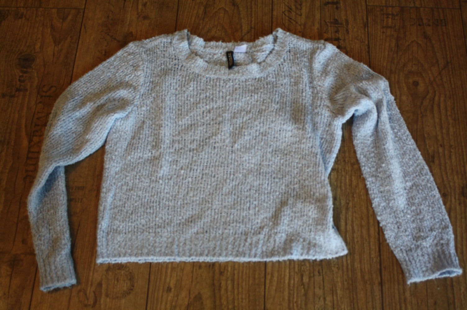 Hellblauer Strickpullover Strick Grobstrick S 36 Vintage Hippie Goa Pulli Strickpulli 