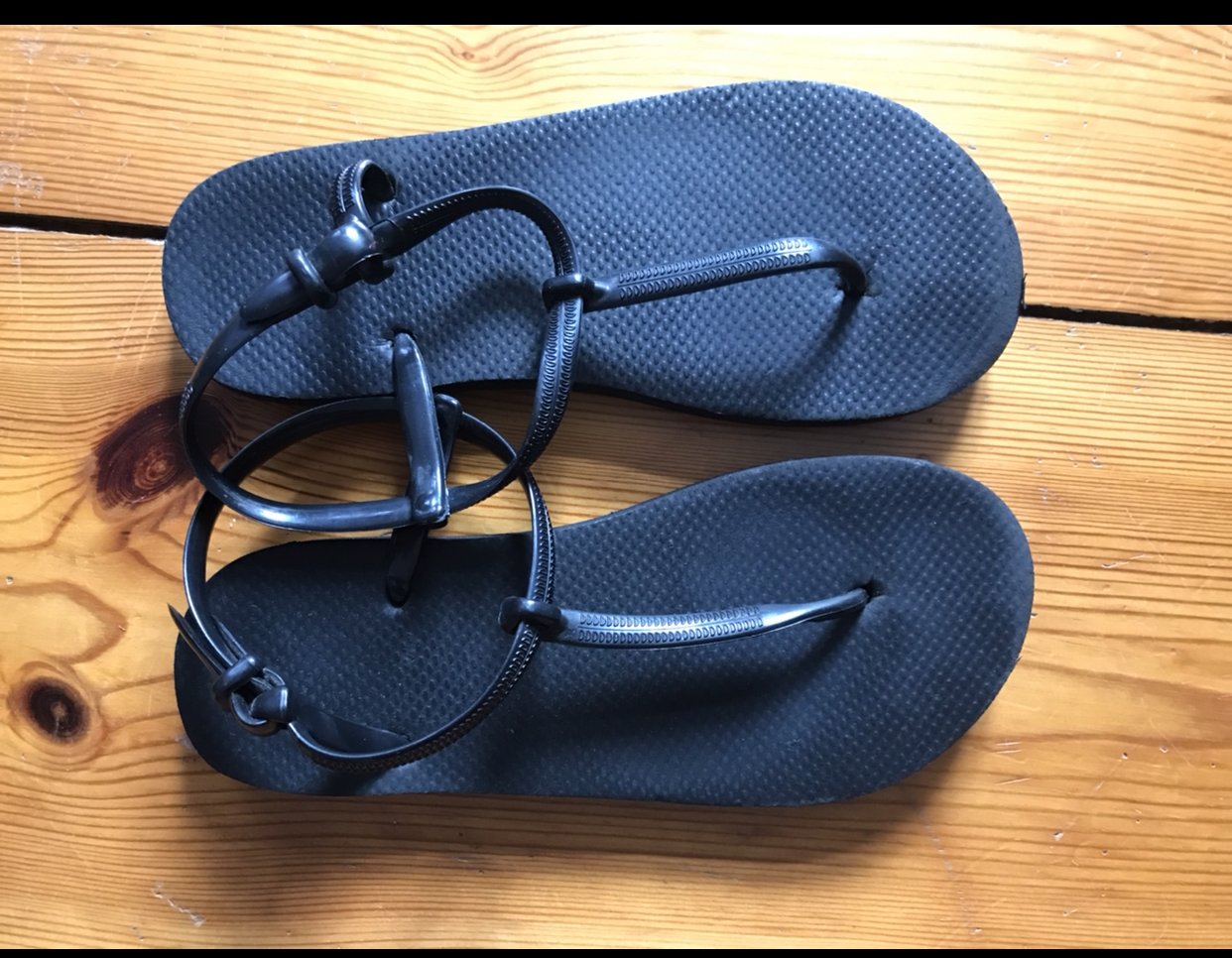 Stegsandalen Gummi Zehentrenner Zehensandalen Sandalen Flipflops Clogs Clocs 38 schwarz
