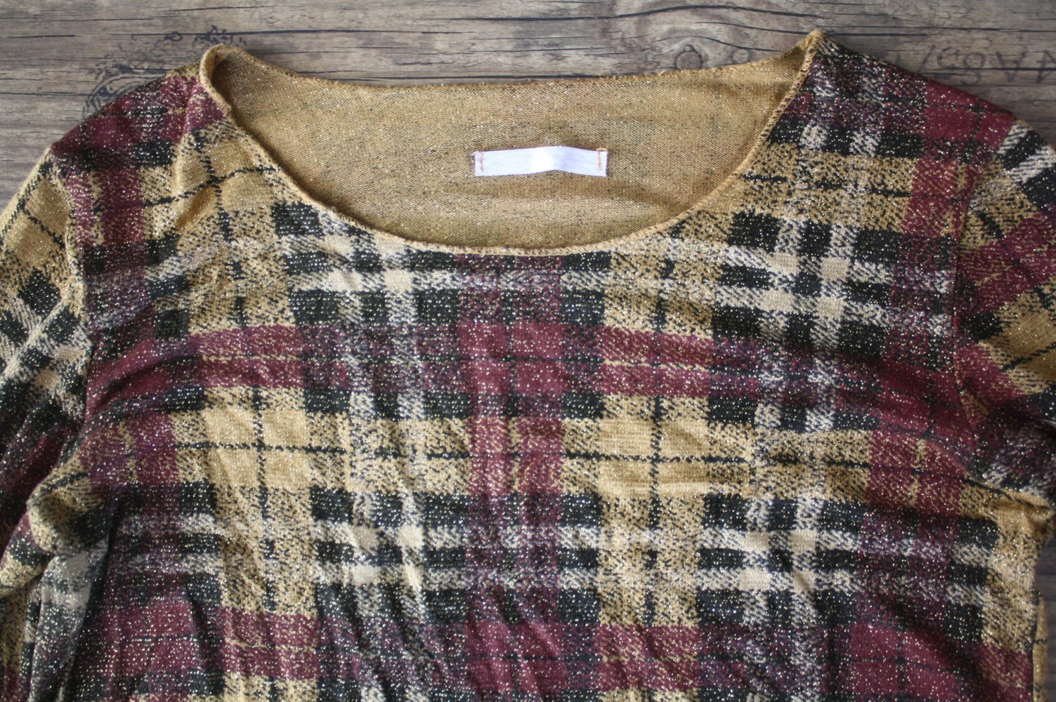 Mesh Kariertes Shirt leichtes zartes Shirt Sommershirt Langarmshirt braunkariert M L 40 