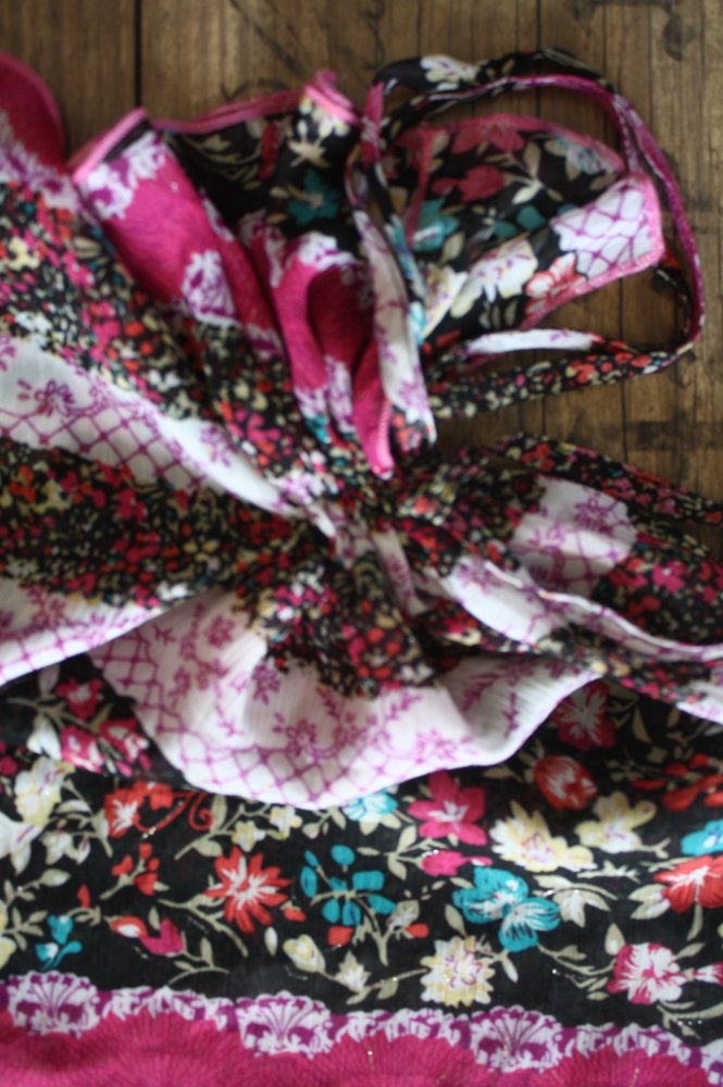 Smiley Collection Tunika bunte Bluse geschnürte Lässige Meshbluse Goa Hippie Ethno Goa 40 42