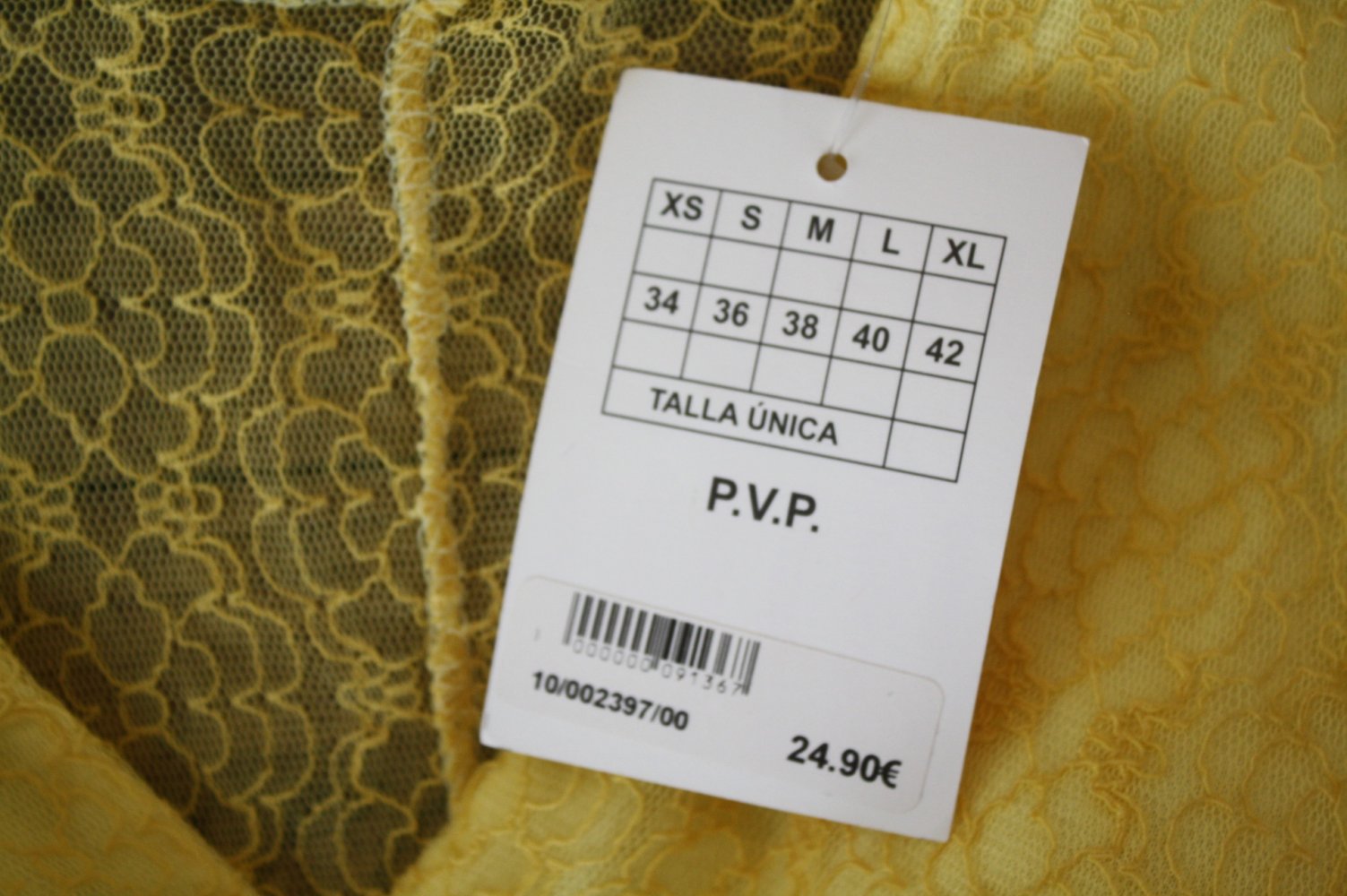 Clara Castle Trägerkleid gelbes Spitzenkleid Sommerkleid Salsa Lambada S 36