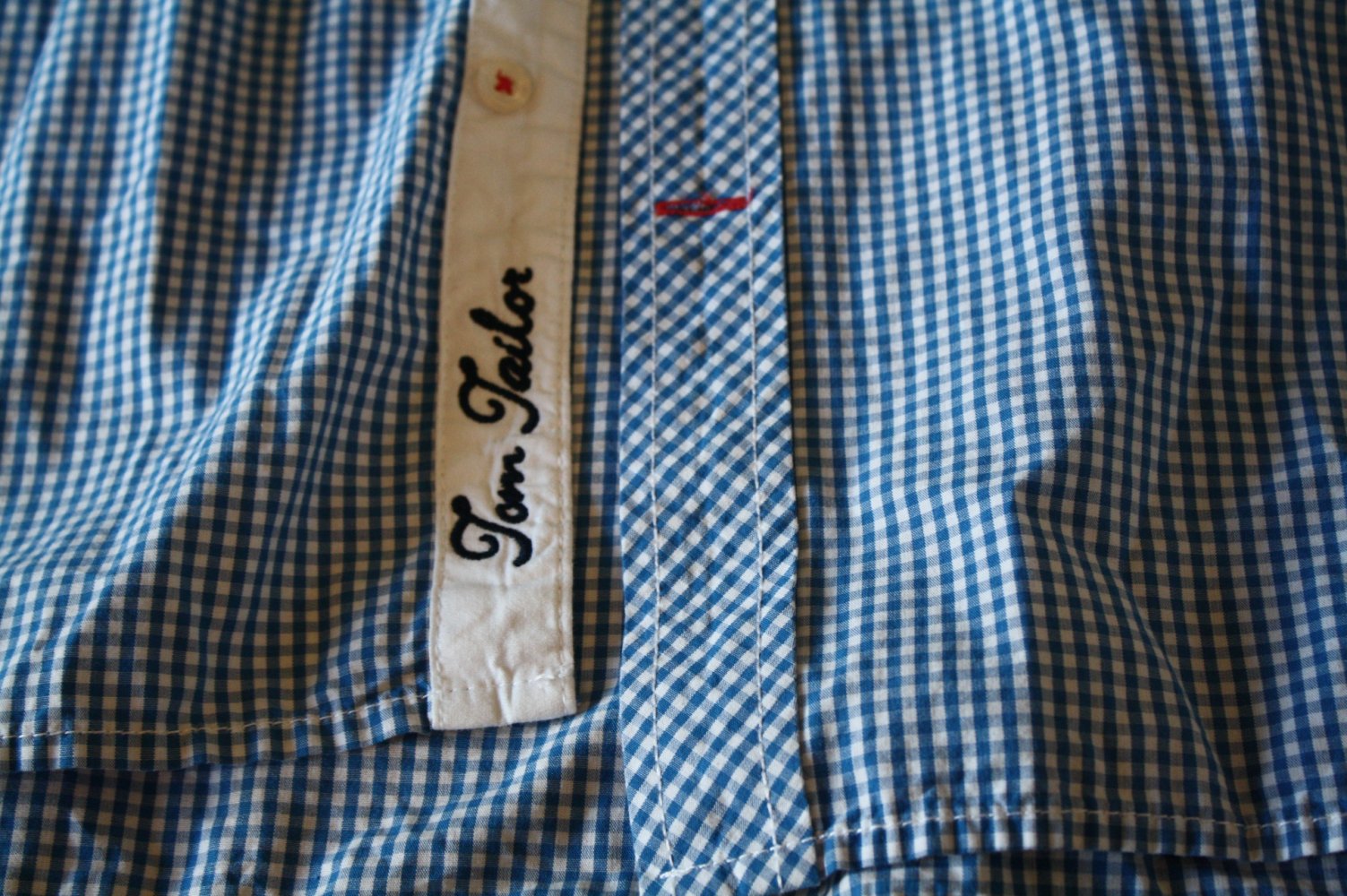 Tom Tailor hellblau kariert Herrenhemd Fitted Birthday wie neu Grösse M bis L