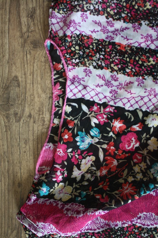 Smiley Collection Tunika bunte Bluse geschnürte Lässige Meshbluse Goa Hippie Ethno Goa 40 42