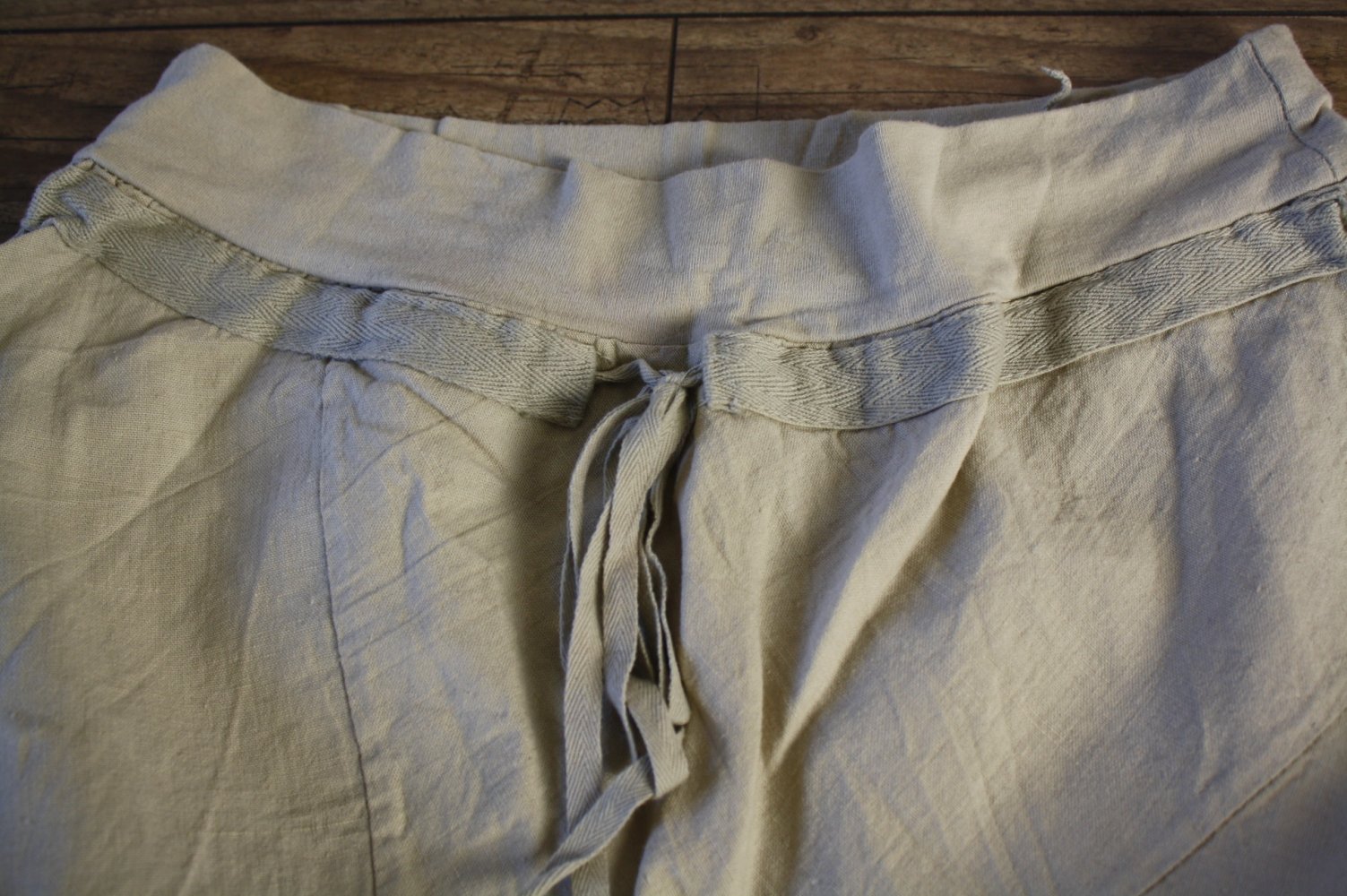 Leinenrock 100 Leinen Misto Lina beiger Sommerrock Midirock xs s