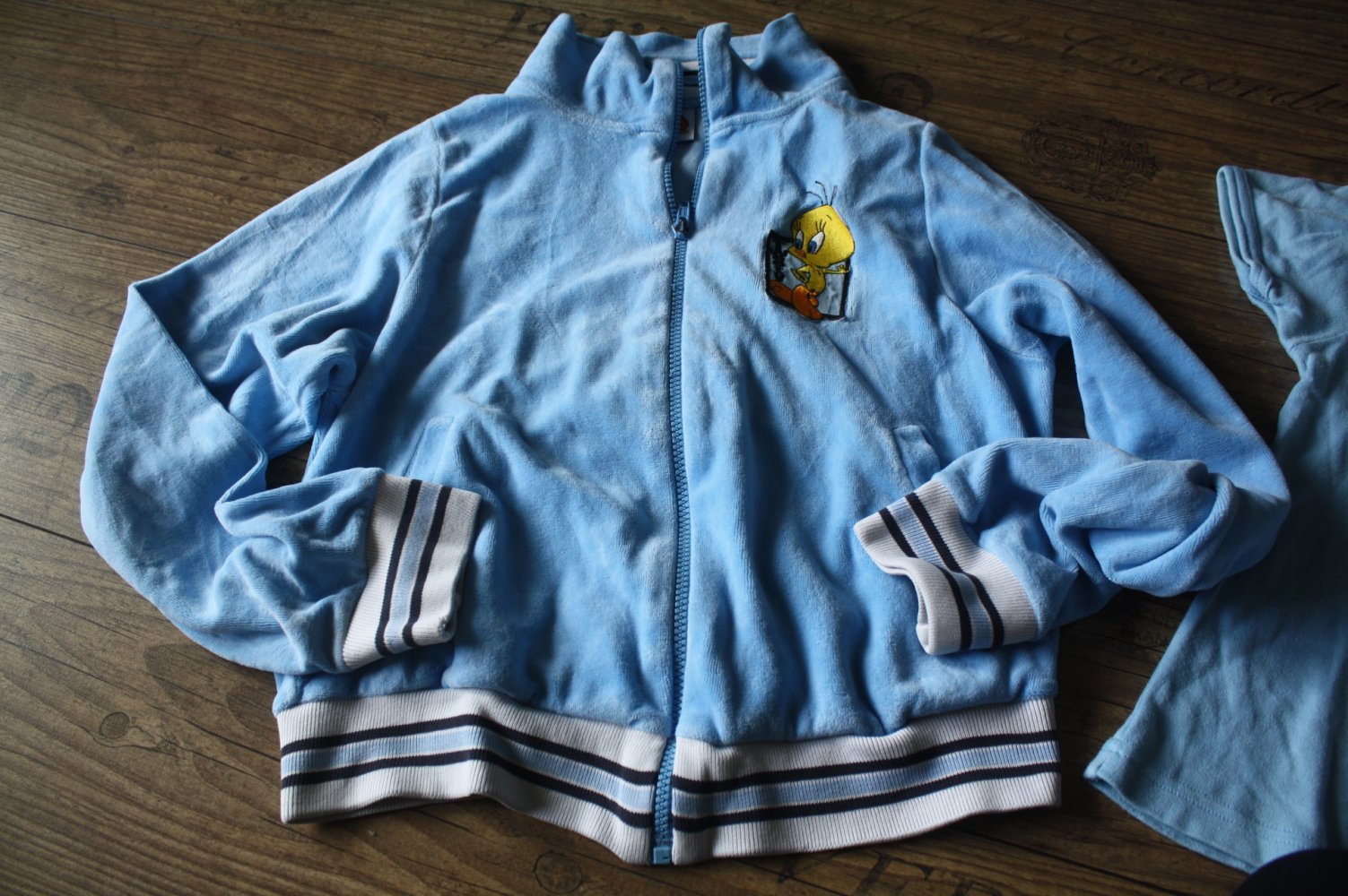 2 er Set zweiteiler Tweety Loonely tunes Elmi Samtjacke Shirt 146 Mädel