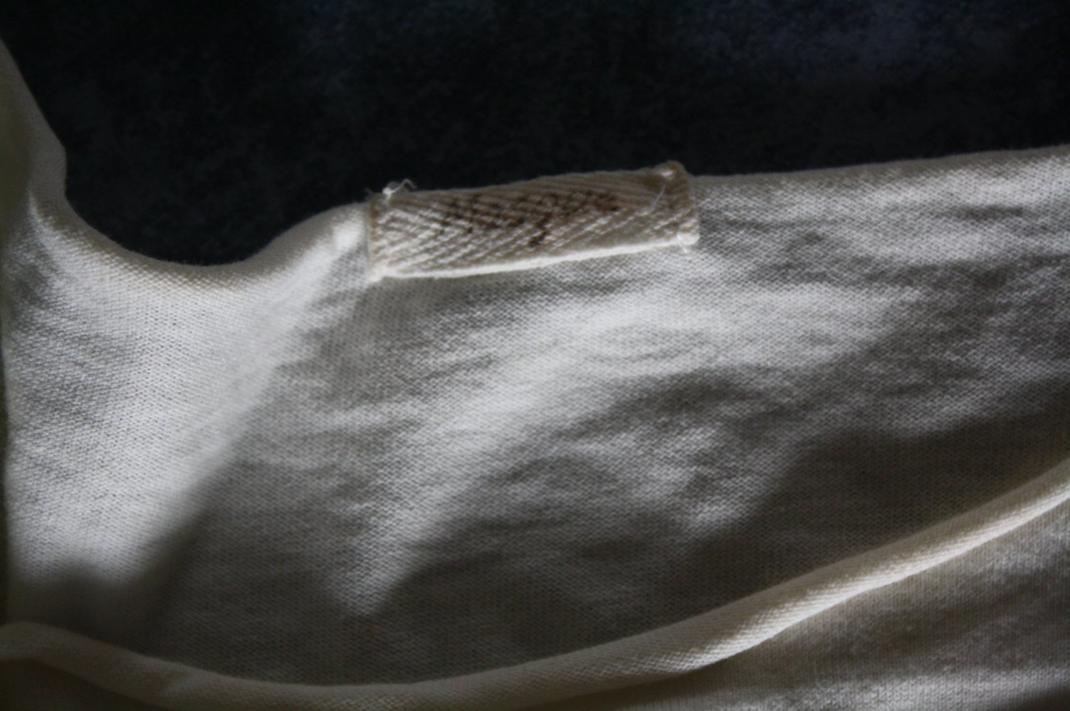 Masque S 36 creme Lässig Hippie Crop cropped Shirt Pulli mit Print