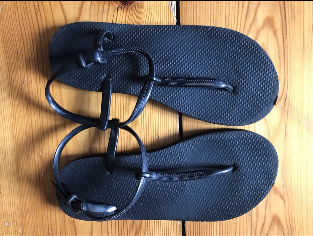 Stegsandalen Gummi Zehentrenner Zehensandalen Sandalen Flipflops Clogs Clocs 38 schwarz