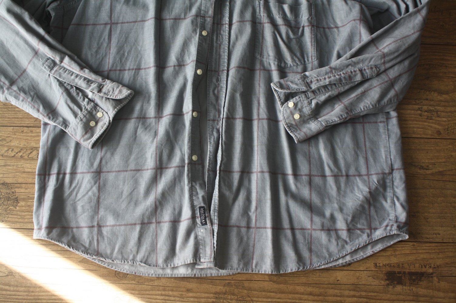 MC NEAL Herren Cordhemd hellblau kariert XXL Topzustand wie neu