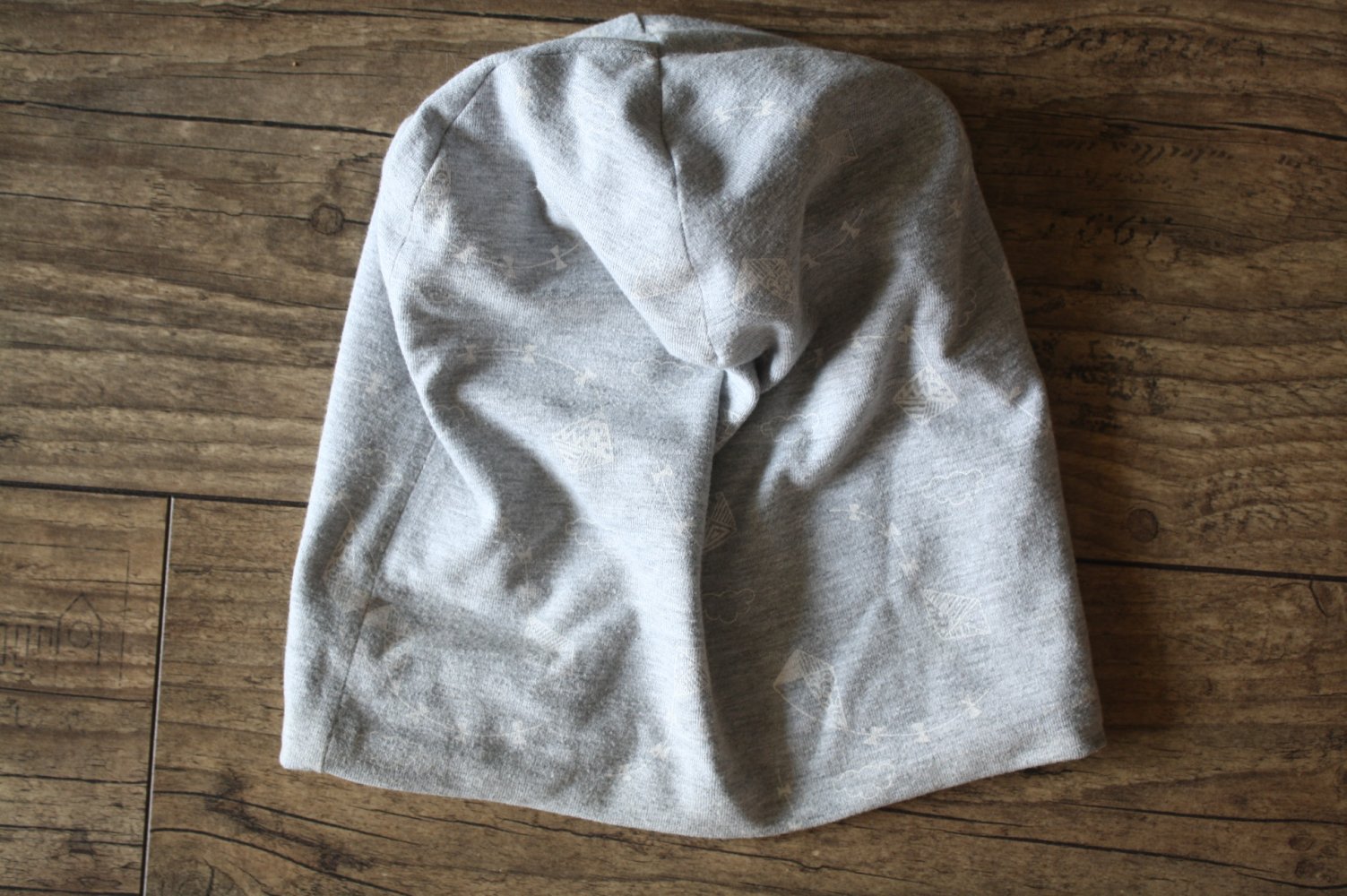 Kindermütze Wendemütze grau bunt 48 cm 1-2 Jahre Mädels oder Jungen