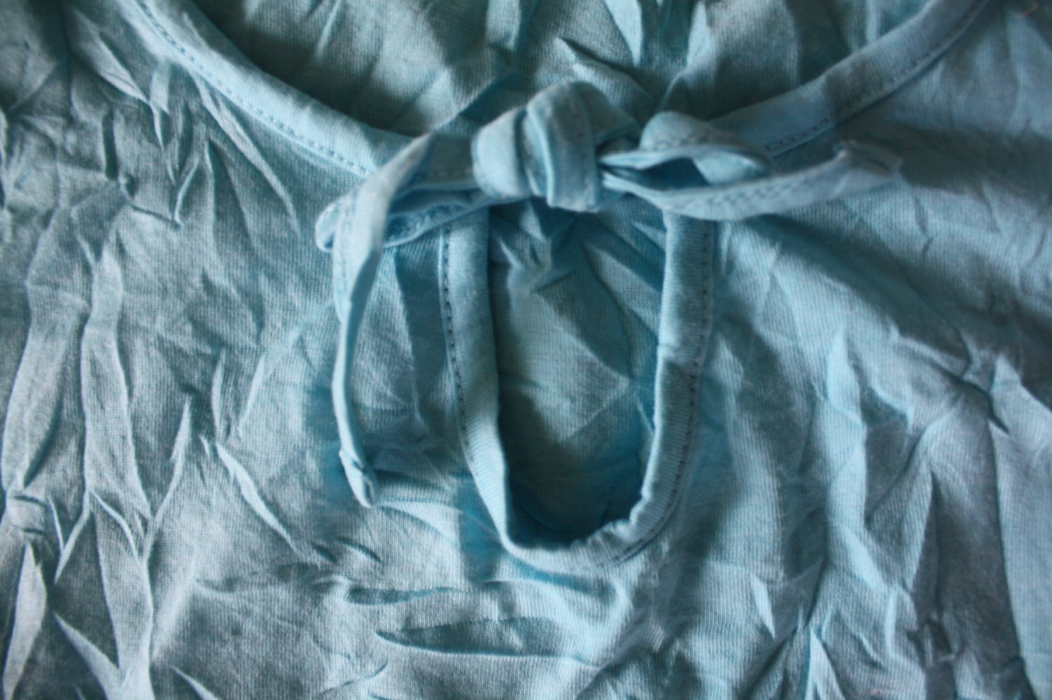 Peckott Türkises Shirt Tshirt Crincleshirt Sommershirt Jerseyshirt neuwertig 34 36 Basicshirt zum Schnüren