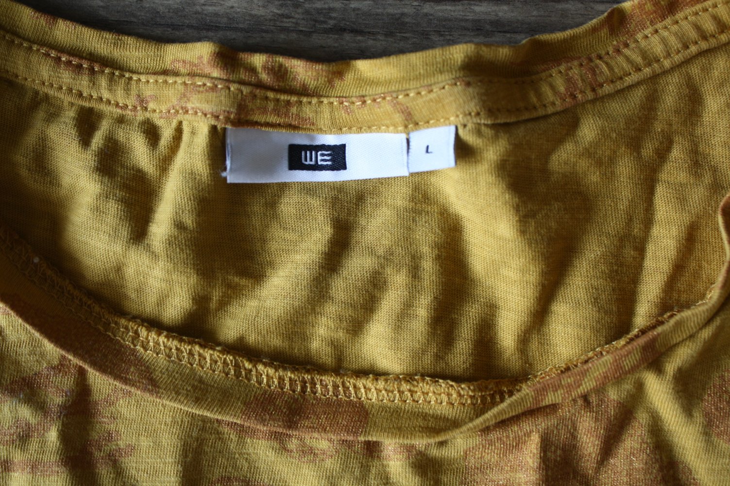 WE Tshirt Baumwollshirt Statement Seesterne Korallenmuster 38 senffarbenes Tshirt Neu