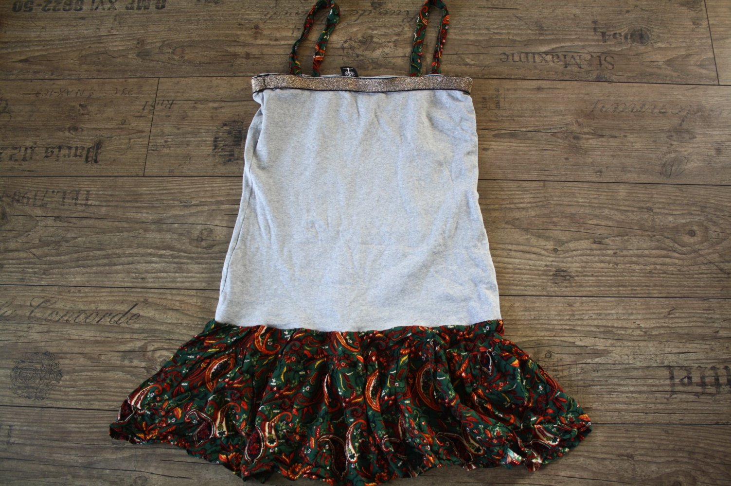 ThREE Sommerkleid Trägerkleid Gypsy buntes Kleid Hippiekleid Boho Goa Ethno S 36