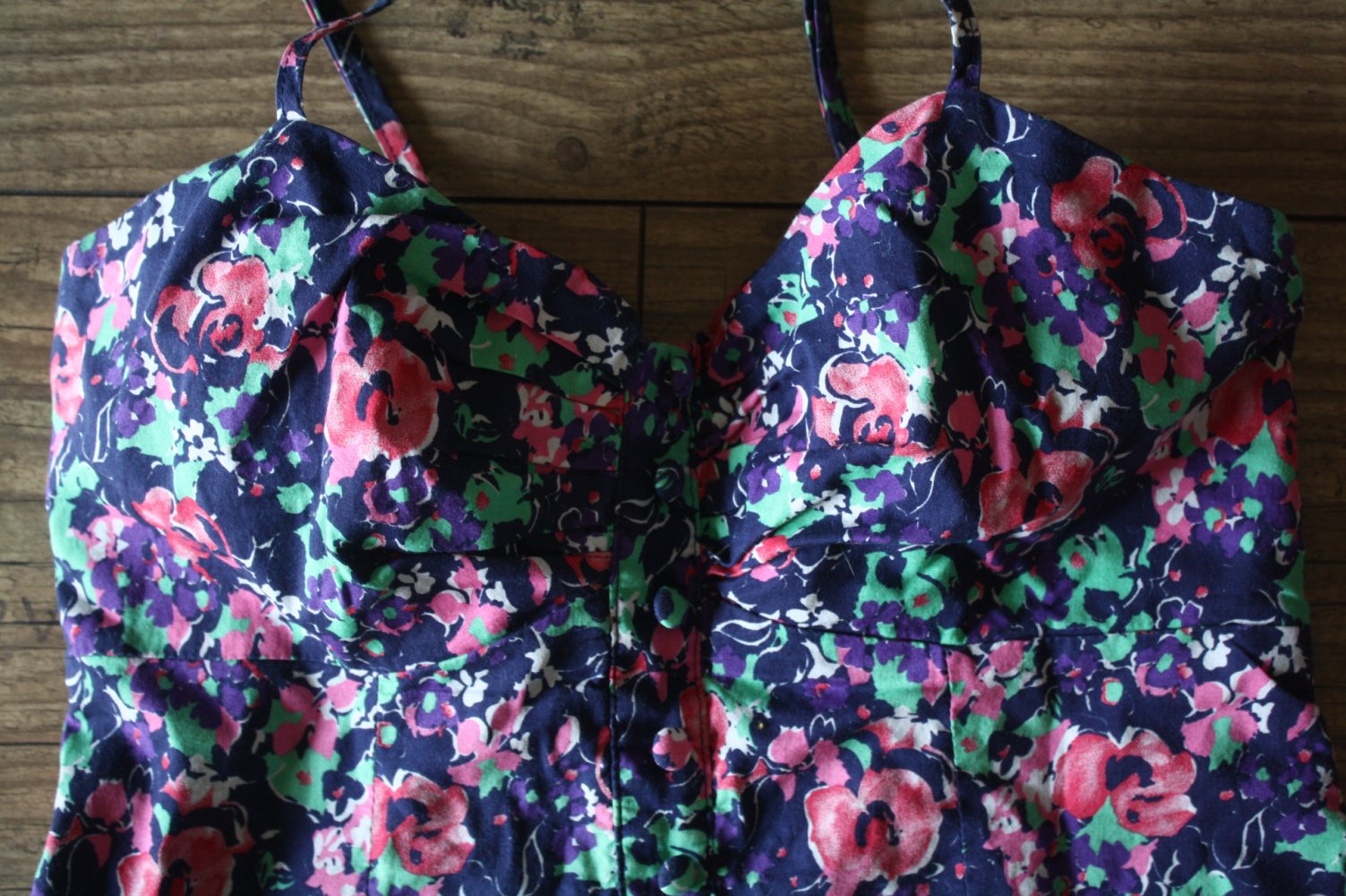 Portmans Trägerkleid Boho Sommerkleid  Kleid xs 34 Hippie Goa Blumen Millefleur Ethno Gypsy buntes Blumenkleid