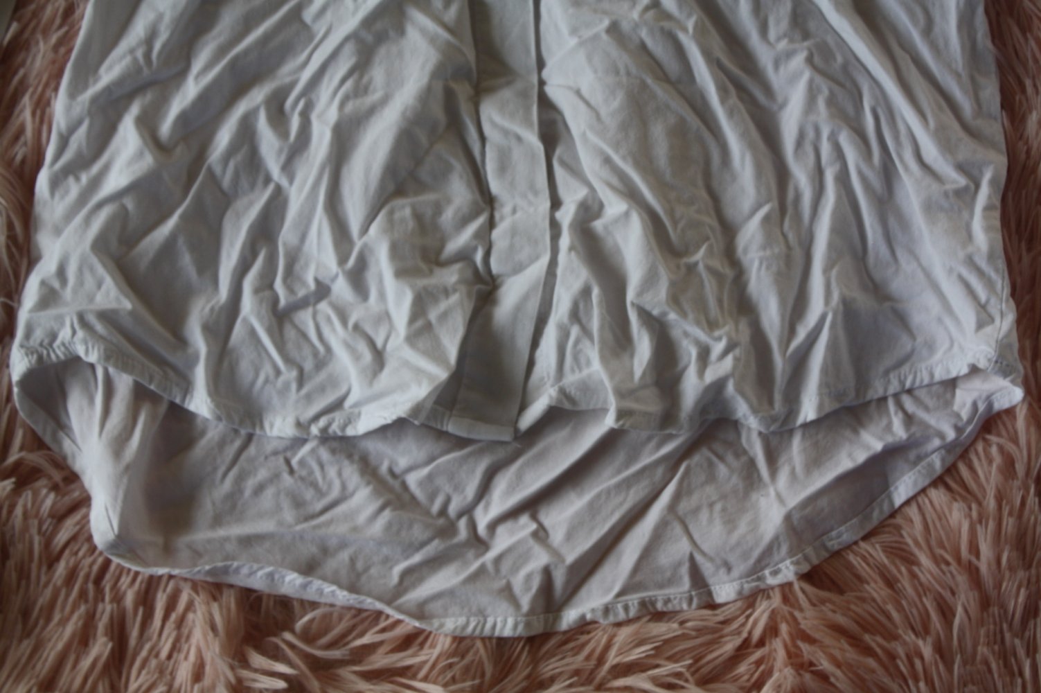 Coole Weisse Stretch Bluse Jerseybluse S M 38 40 unten abgerundet hinten länger