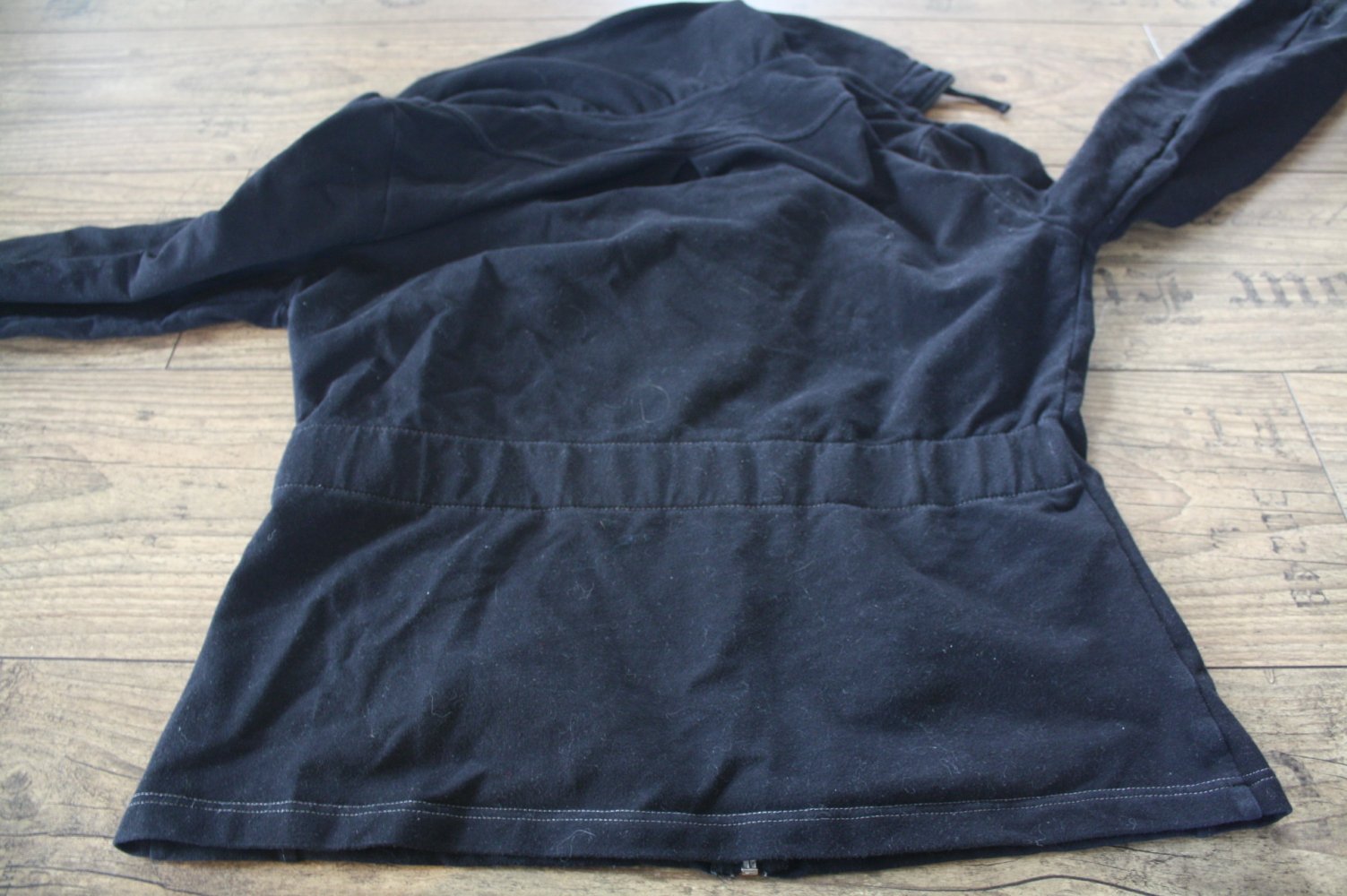 Schwarze Jacke Sweatjacke Hoody Jerseyjacke Addict Weste S M 36 38 Tailliert 