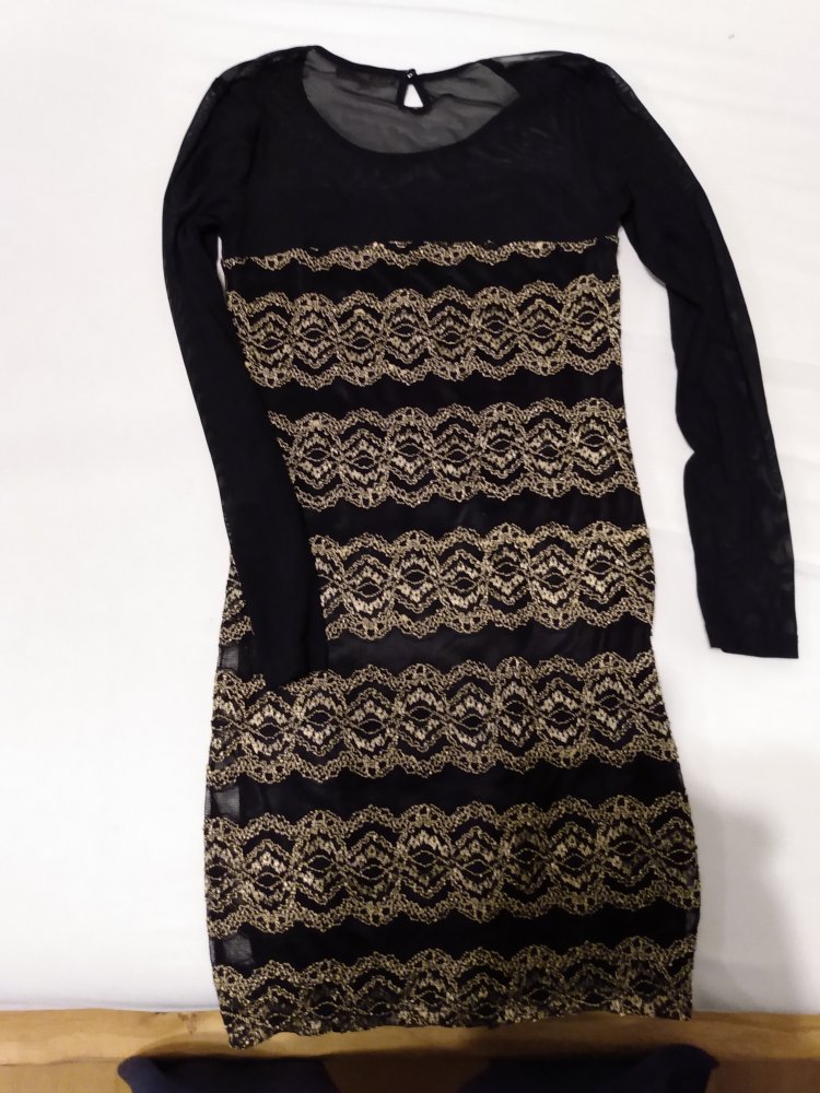 Soky&Soka Kleid goldenes Muster