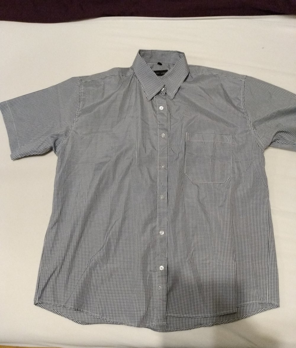 Hemd blau kariert kurzärmlig