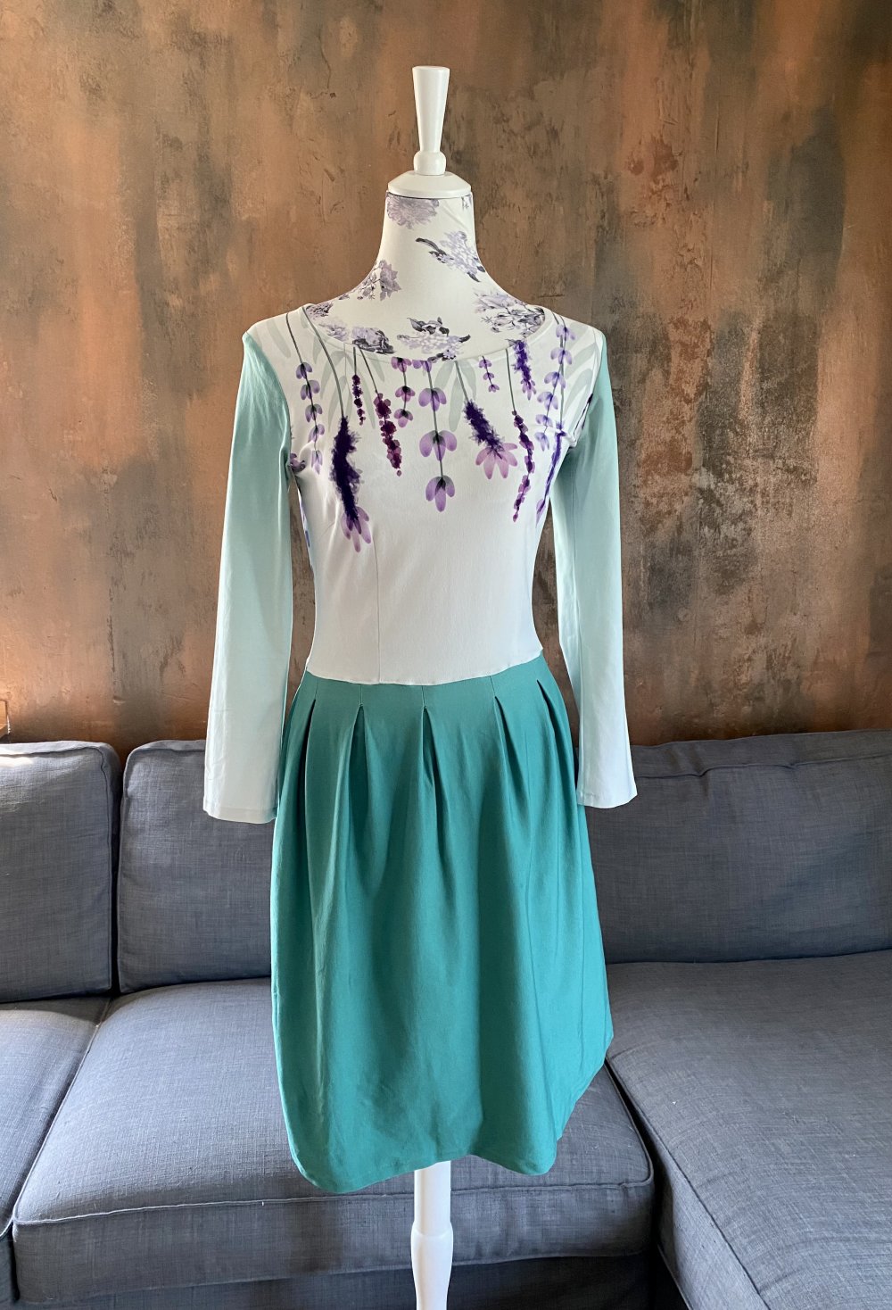 Handmade Midikleid Lavendel 