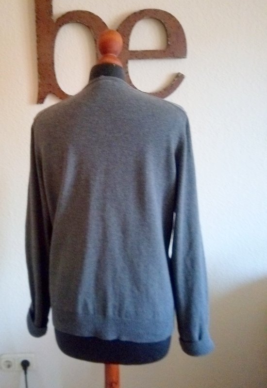 Lands End Strickjacke Cardigan Grau Gr. M 38