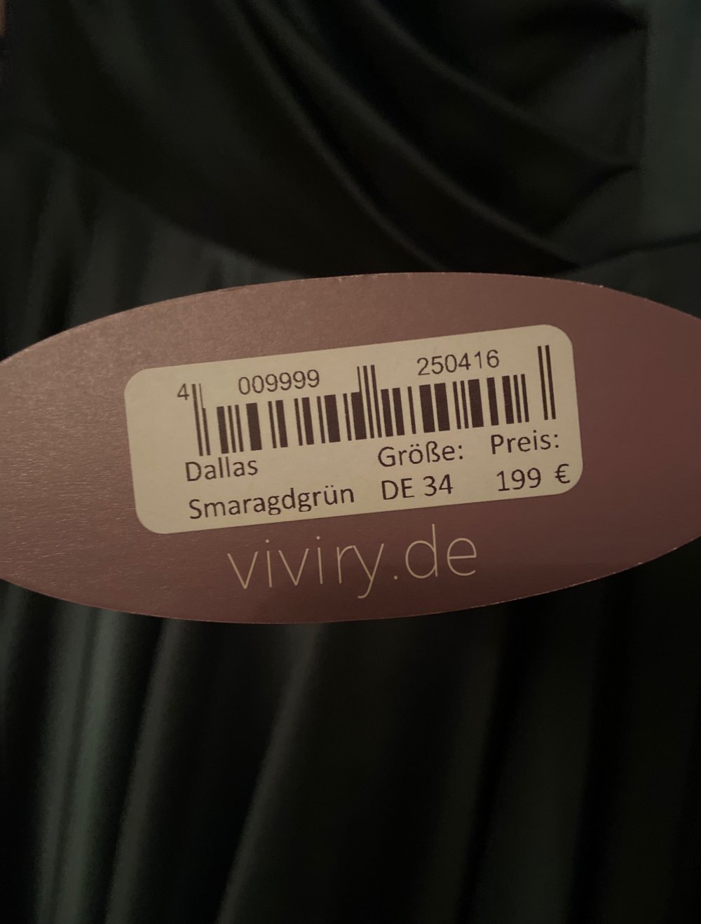 viviry asymmetrisches ohne shoulderdress, smaragdgrün, Größe 34. NEU