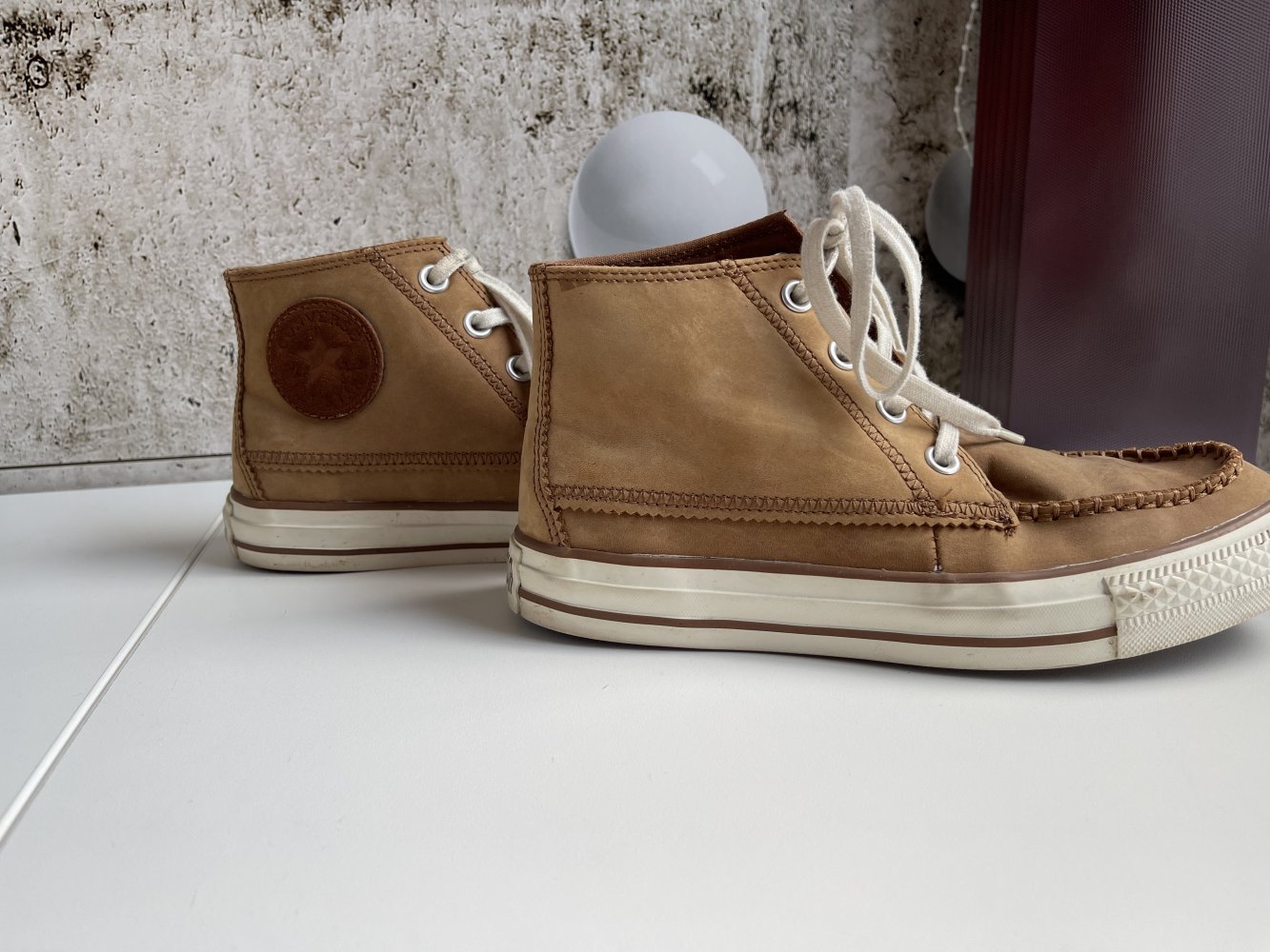 Braune Leder CONVERSE ALL STAR Schnürrschuhe - Größe 37.5