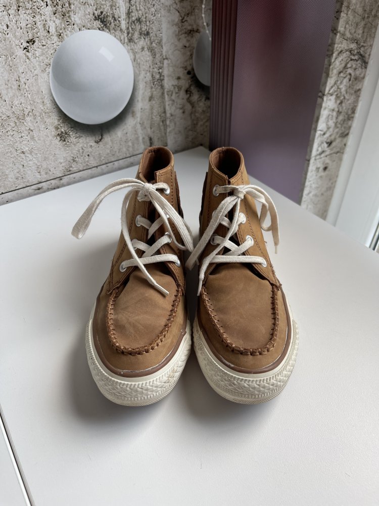 Braune Leder CONVERSE ALL STAR Schnürrschuhe - Größe 37.5