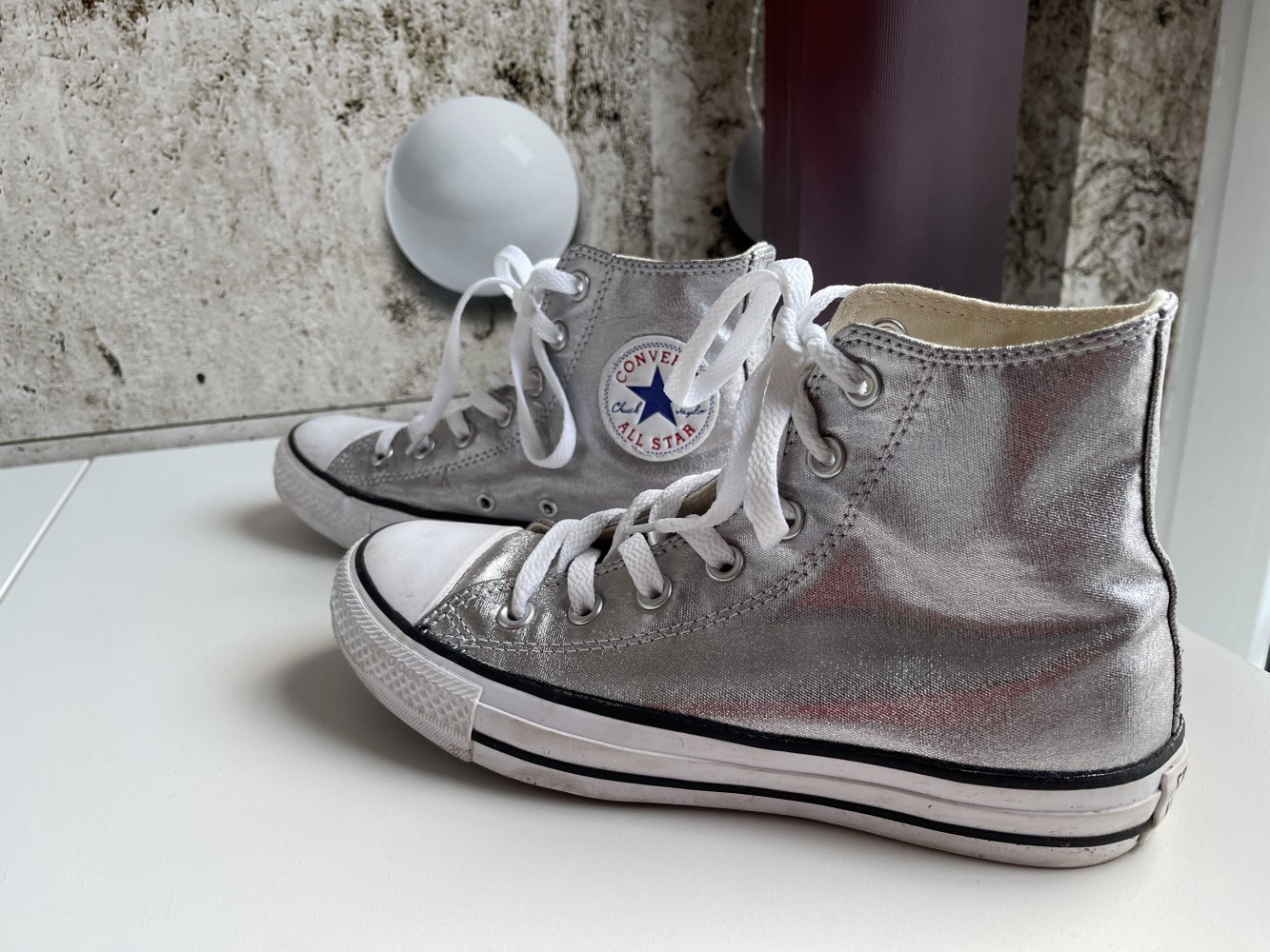 Silber farbige CONVERSE ALL STAR - Sneaker - Größe 37.5