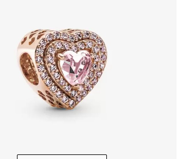 Original Pandora: Rosévergoldetes Funkelndes mehrstufiges Herz Charm, sehr guter Zustand