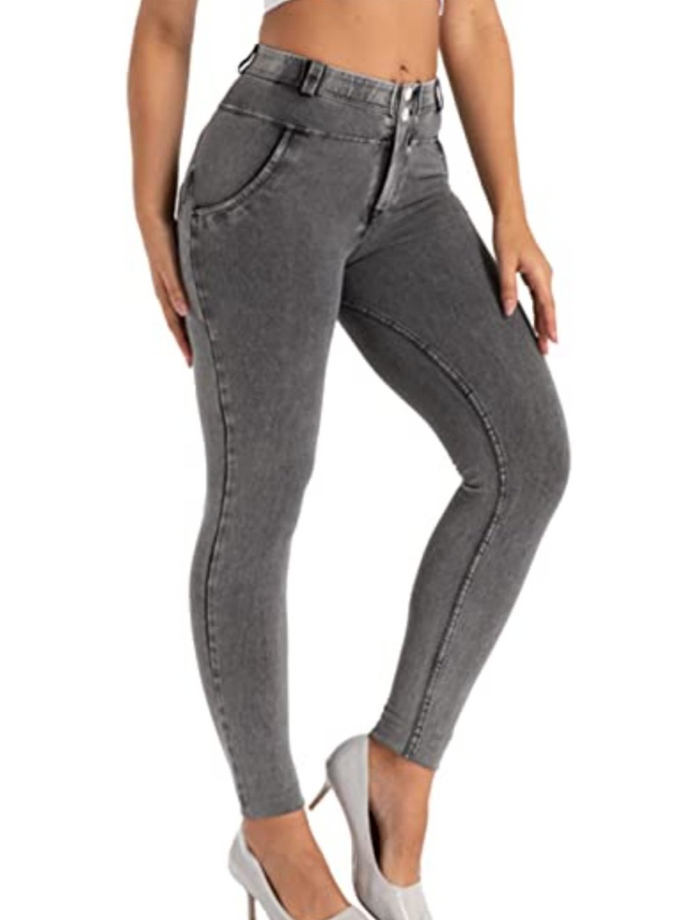 HELL GRAUE Damen Jeans Push Up Effekt mit Etikett US GR L AMERIKANISCHE GRÖSSE