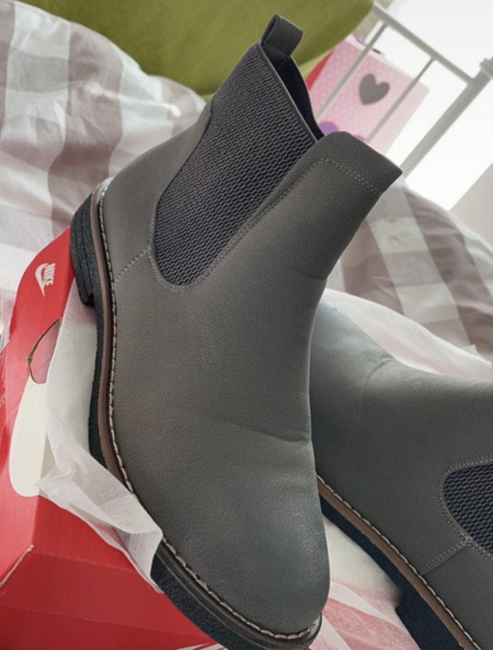 graue Damen Stiefelette gr. 40