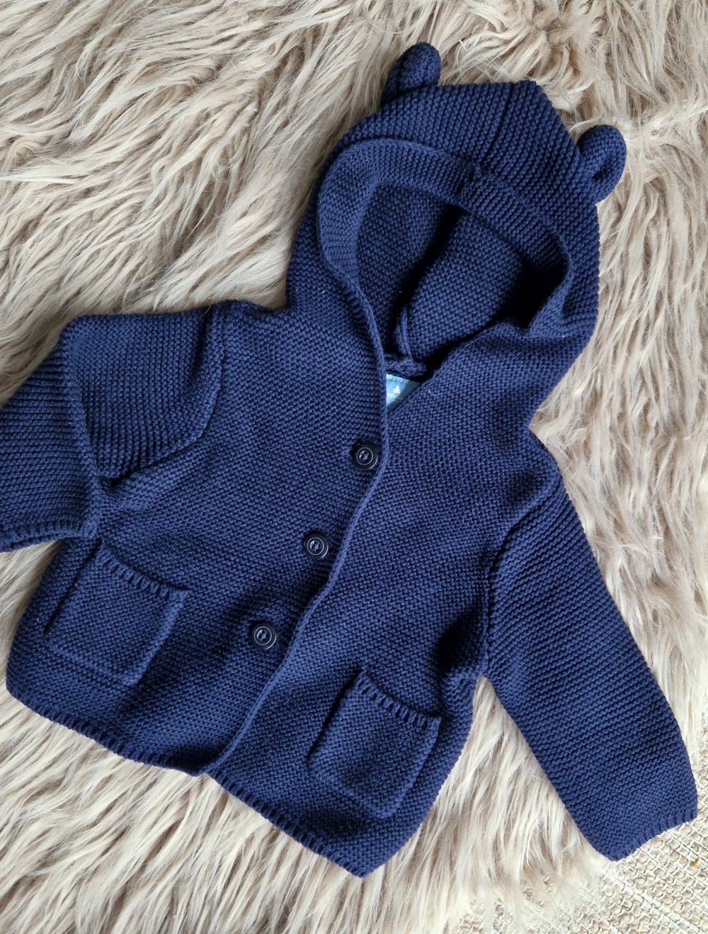 GAP Strickjacke Weste marineblau mit öhrchen 68