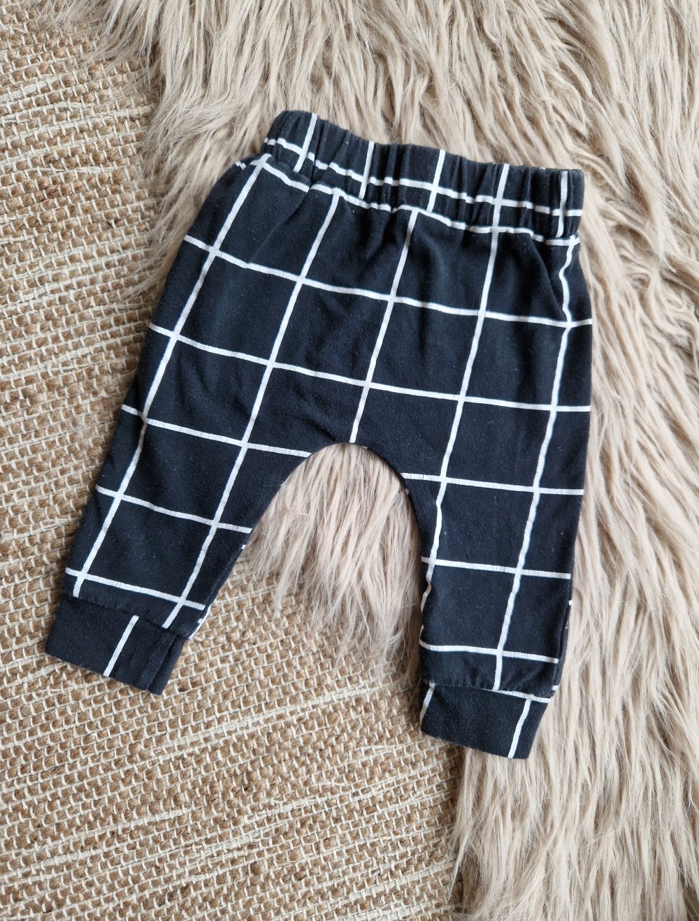 Hose handmade 62-68 schwarz weiß