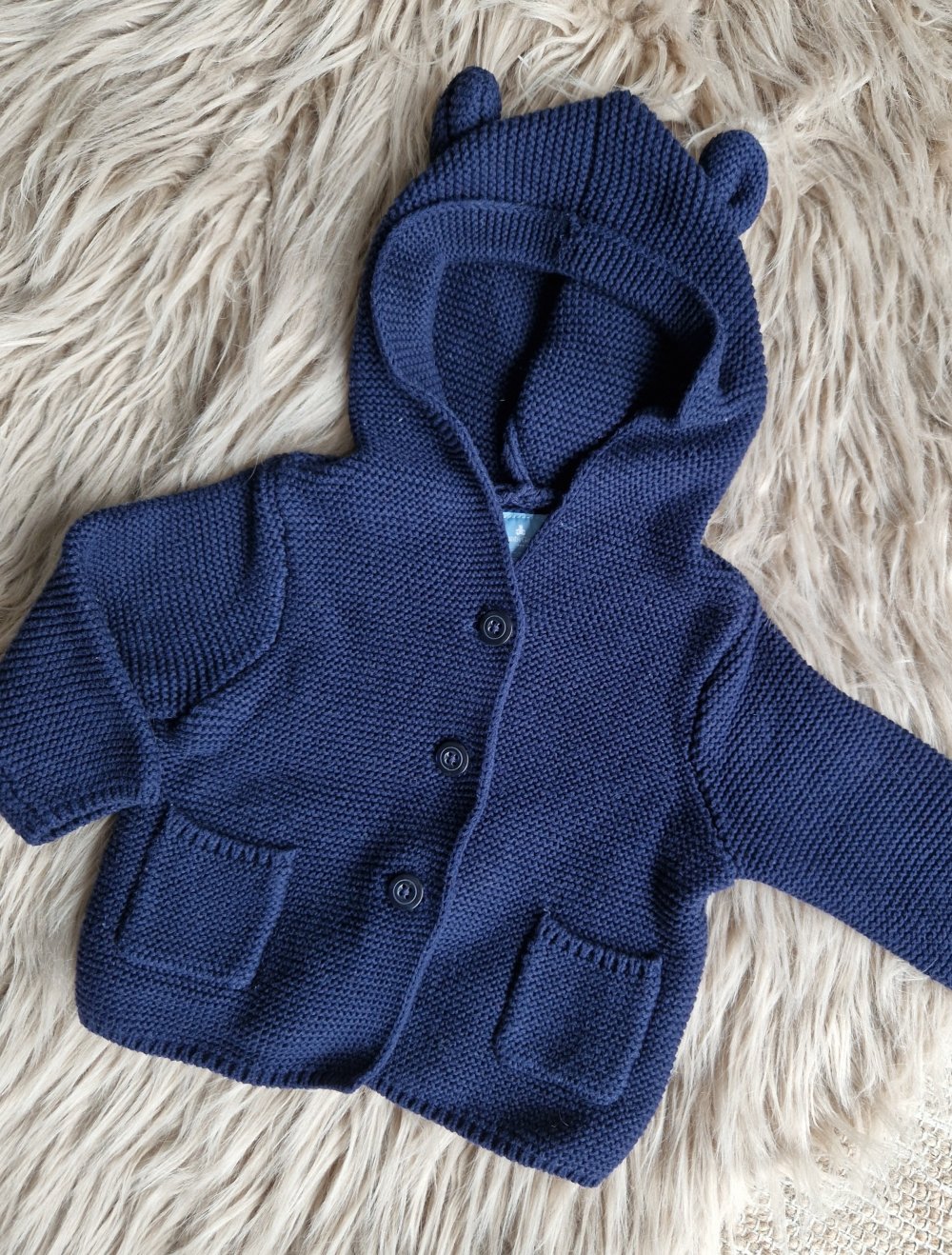 GAP Strickjacke Weste marineblau mit öhrchen 68
