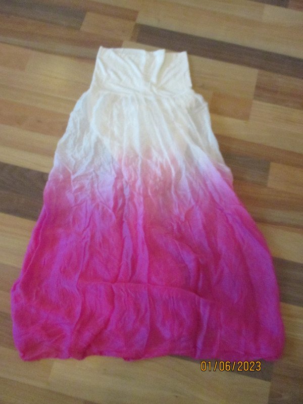 damen rock lang weiß pink gr. 46 neu 