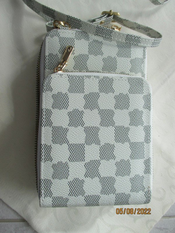 handtasche mit portmonee grau 