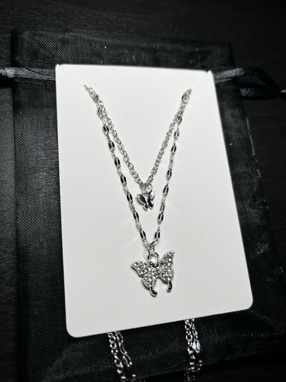 Silberne Schmetterlings Halskette für Frauen - Schmetterlings Choker 