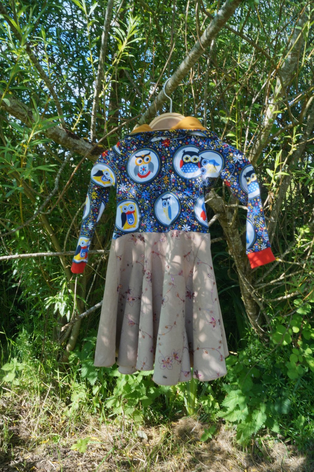 wunderschönes Drehkleid mit Zwergenkapuze Zipfelkapuze Kapuzenkleid mit Drehrock mitwachsend Gr. 86 92 98