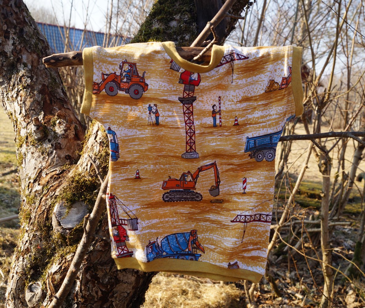 Baustellen-Shirt T-Shirt egal wie rum Gr. 80 86 evtl. 92
