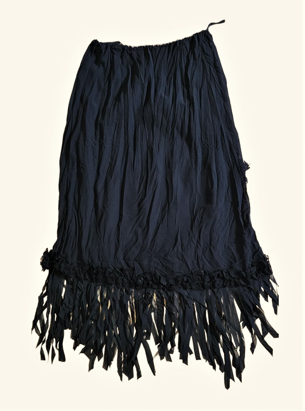 Damen Rock NEU mit Etikettt von John Bur Gr. S / 36 schwarz Knitterrock Fransenrock