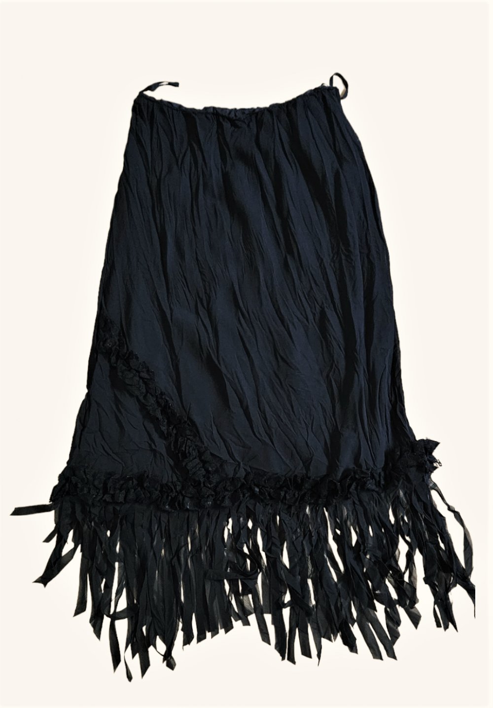 Damen Rock NEU mit Etikettt von John Bur Gr. S / 36 schwarz Knitterrock Fransenrock