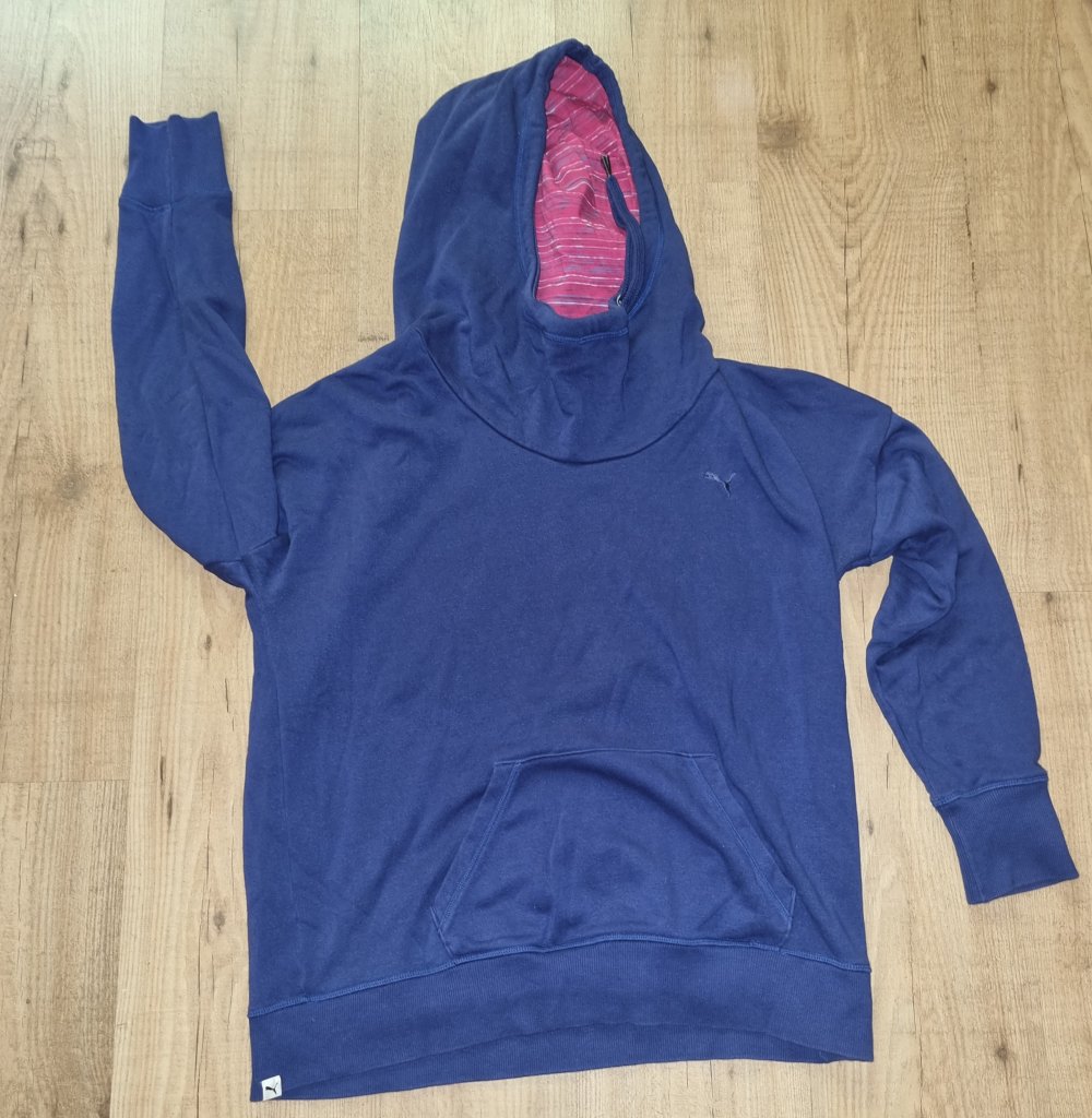 Pullover Hoody Kapuzenpullover von PUMA - Größe XL 42 in blau-pink