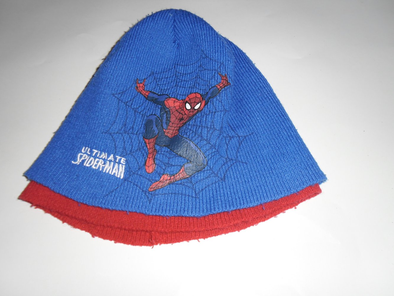 Mütze Kindermütze Strickmütze von Spiderman Spider- Man in blau - rot Größe 54