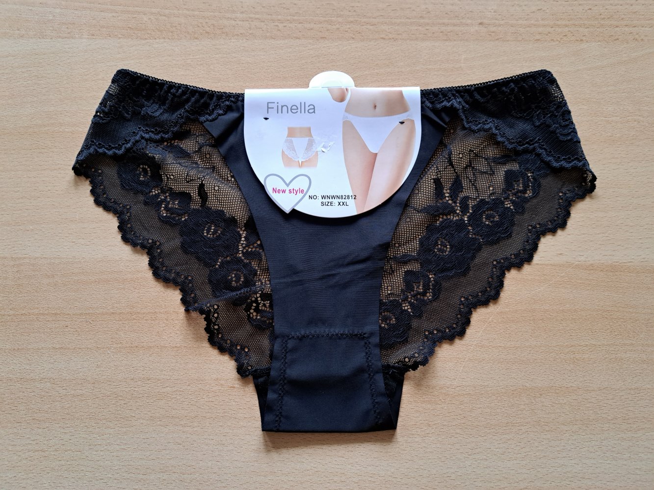 Nylon Slip mit Spitze, Gr. XXL, Neu mit Etikett 