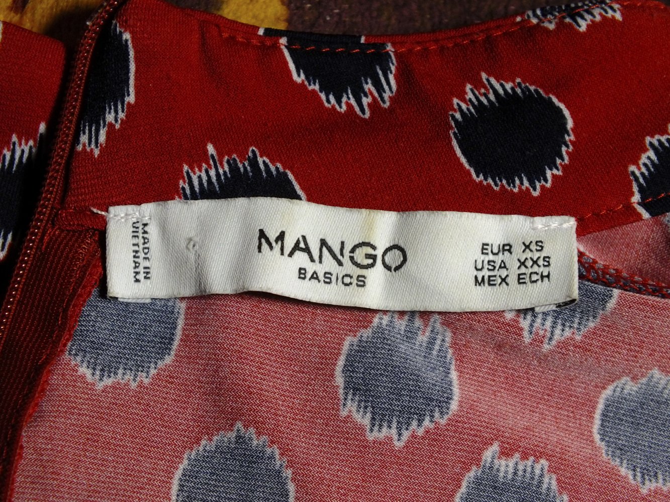 Kleid Damen Mango rot schwarz Größe XS 1x getragen