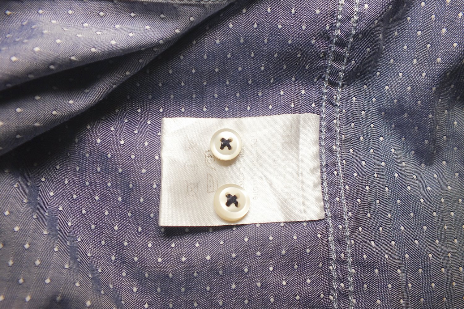 Hemd Design Hemd grau gepunktet Fil Noir Italy Größe 39 Slim Fit