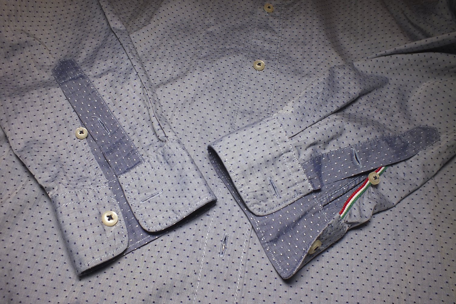 Hemd Design Hemd grau gepunktet Fil Noir Italy Größe 39 Slim Fit